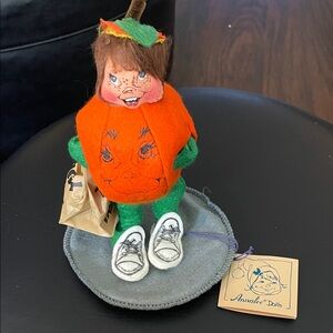 Annalee Orange and Green Pumpkin Doll